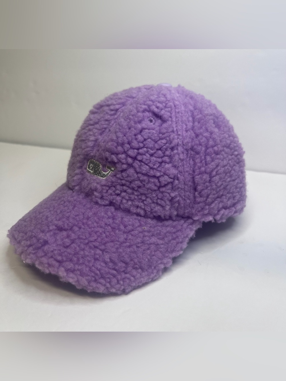 Vineyard Vines Kids Purple Sherpa Cap with Whale Logo